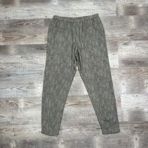 EILEEN FISHER Tan Black High Waisted Silk Tapered Ankle Pant Size M